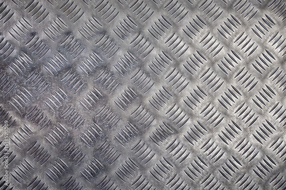 Detailed pattern of metallic flooring showcasing diamond plating in a contemporary industrial setting Detailed pattern of metallic flooring showcasing diamond plating in a contemporary industrial setting