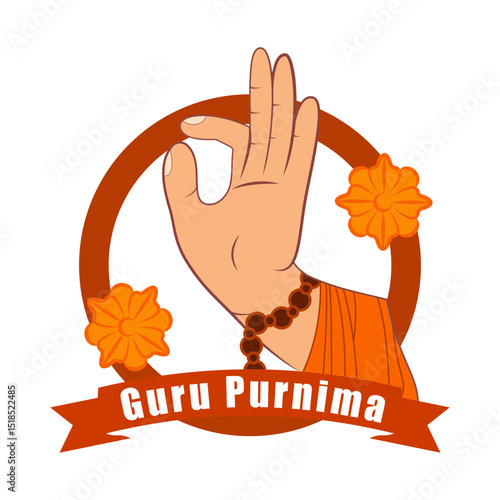 Cultural and Traditional Guru Purnima Minimal Illustration Vector Illustration