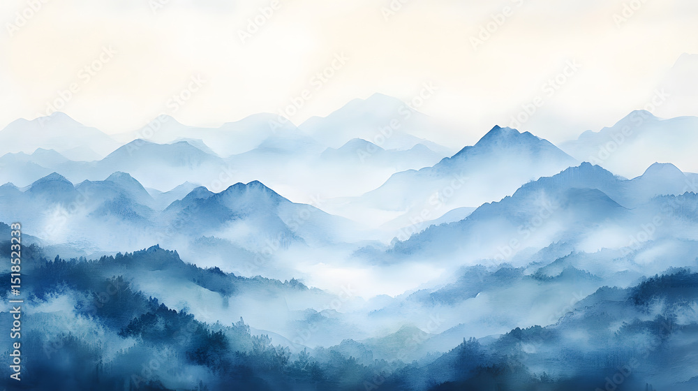 Obraz premium mountain, landscape, sky, sunset, nature, mountains, cloud, sunrise, fog, clouds, blue, mist, morning, hill, sun, misty, view, valley, snow, forest, hills, dawn, light, scenic, horizon