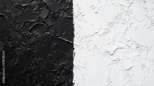 Obraz High-contrast texture of a black-white painted concrete wall.