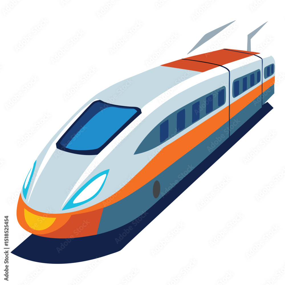 Fototapeta premium Modern High Speed Train Illustration Transportation Vector Design