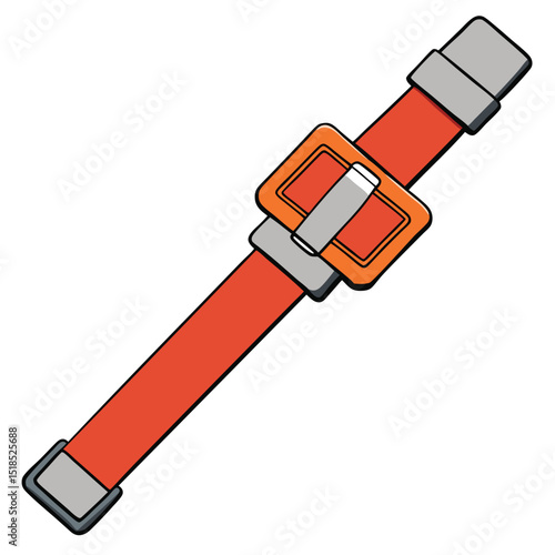 Orange Tourniquet Medical Equipment Detailed Vector Illustration Isolated On White Background
