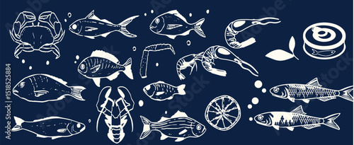 Incredible Hand Drawn Seafood Vectors
