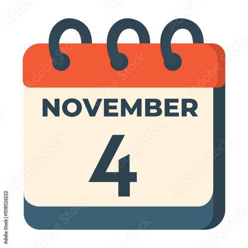 4 november calendar vector on white background
Vector calendar with date