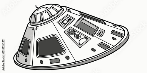 Spacecraft Capsule Isolated Artistic Design Of Manned Space Exploration Mission