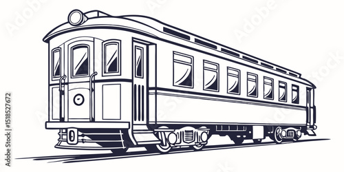 Vintage Railroad Car Vector Graphic Illustration For Transportation And Nostalgia Theme
