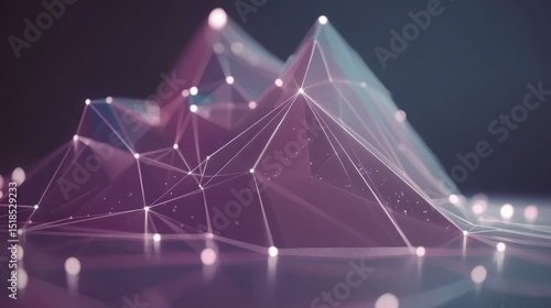 Geometric Background Featuring Glowing Triangles and Lines in an Abstract Design