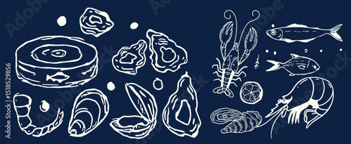 Incredible Hand Drawn Seafood Vectors