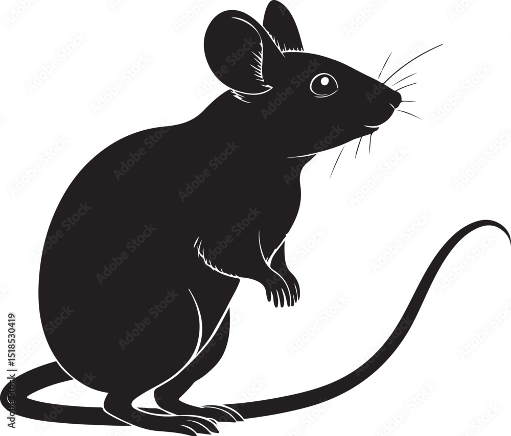 Fototapeta premium Rat silhouette vector,Mouse icon collection 