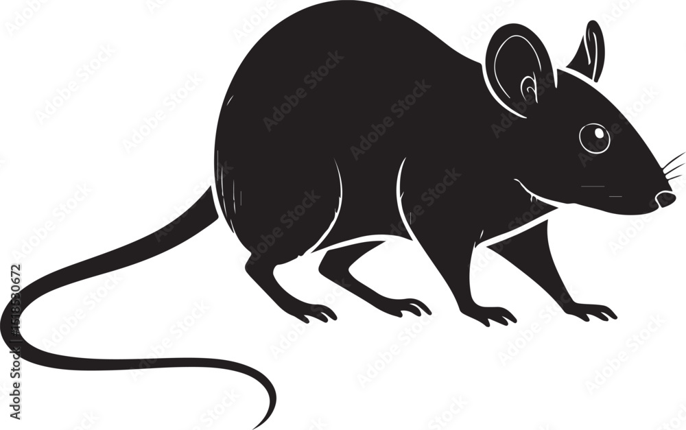 Obraz premium Rat silhouette vector,Mouse icon collection 