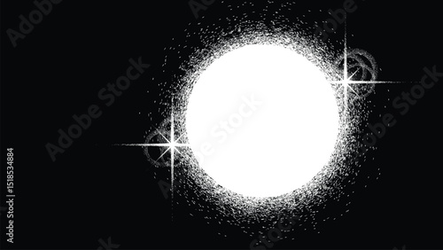 Sun explosion . Solar  x flare . Big eruption of plasma with magnetic loops . Exploding star in space. Solar flash of radiation on sun surface . Noise texture 