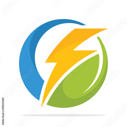 An illustration icon with the concept of bio electricity based energy management.