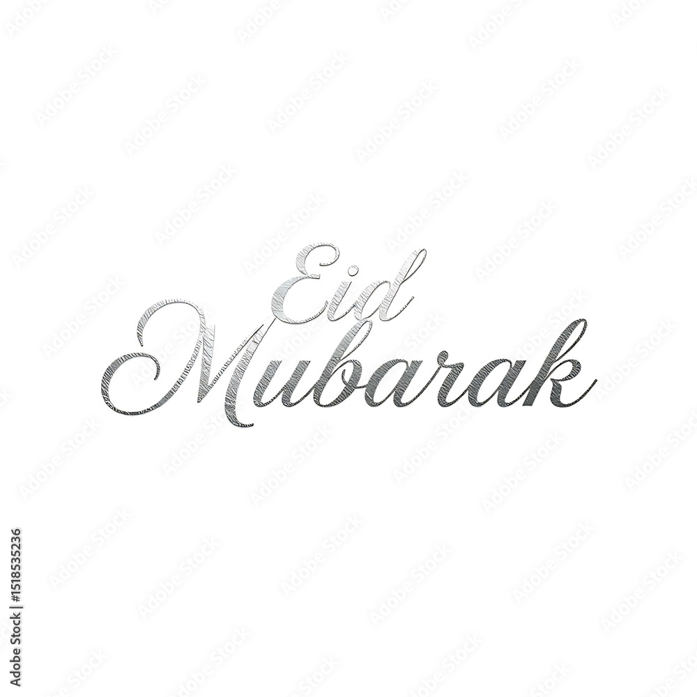 Obraz premium Elegant eid mubarak text design in silver