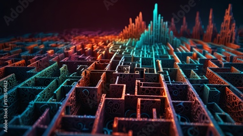 Fractal labyrinth of interconnected line