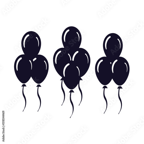 Balloons set in a Bunch for Celebrations illustration design