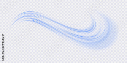 PNG blue blur motion trail with light speed blue line and flash effect across night highway scene in fast car road perspective with laser glow and dynamic abstract background line blue PNG line.