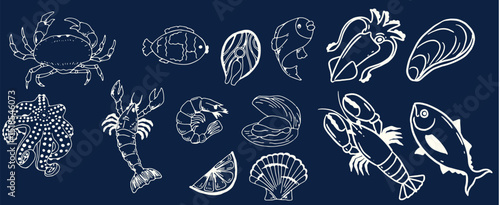Incredible Hand Drawn Seafood Vectors