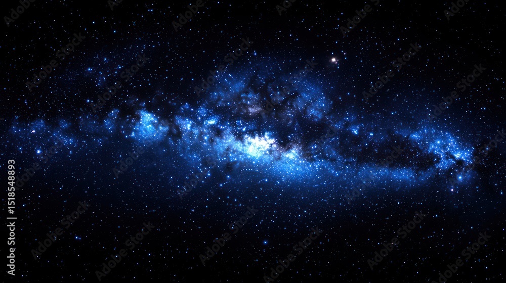 Obraz premium A glowing, blue celestial cosmos scene