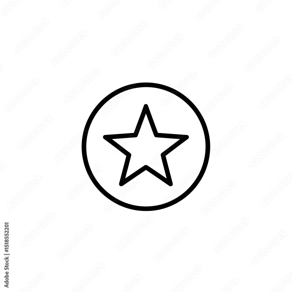 Star in Circle Icon - Favorite, Rating, or Award Symbol (Outline) Star in Circle Icon - Favorite, Rating, or Award Symbol (Outline)