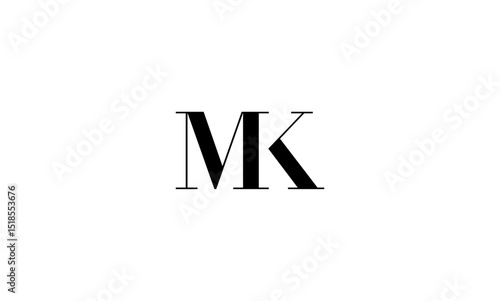 MK initial letters, monogram logo