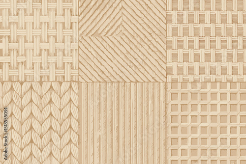 Textured patterns in neutral tones showcasing various weaving techniques and designs for artistic inspiration