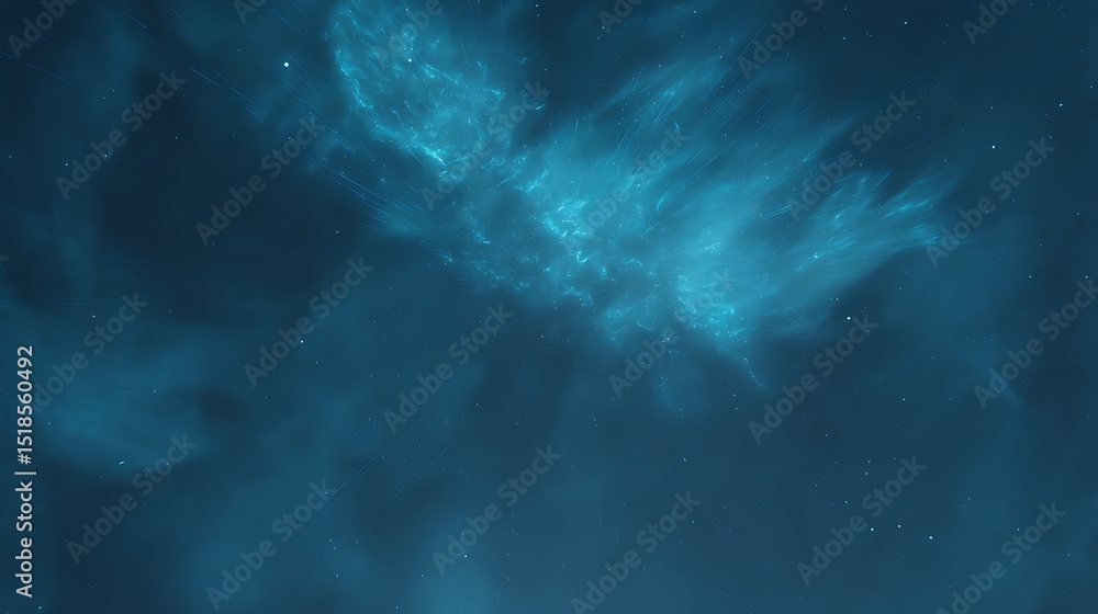 Fototapeta premium Abstract celestial blue cosmic cloudscape artwork