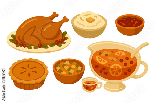 Delicious Thanksgiving feast featuring turkey, side dishes, and desserts displayed on a festive table