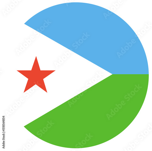 Tableau sur toile The flag of Djibouti