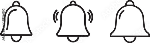 Notification icon. Notification bell icon set. Notification bell line icon. Bell icon. 
