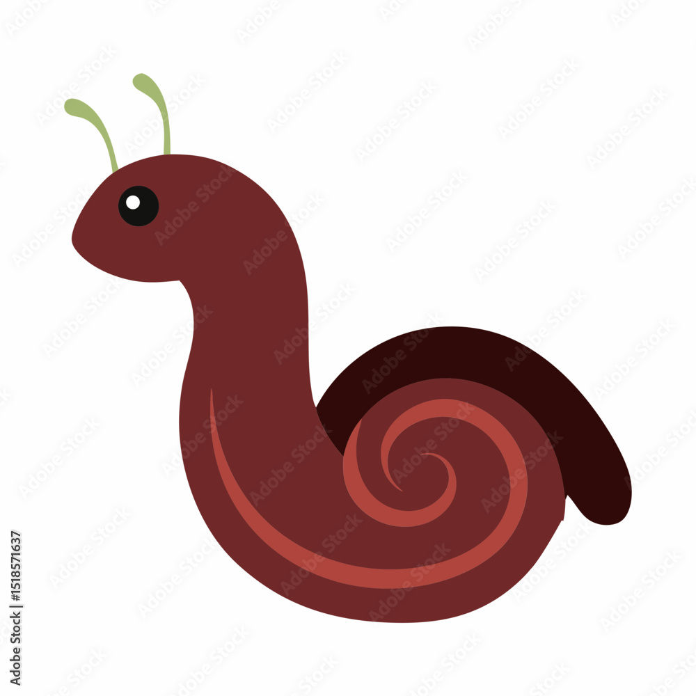 Fototapeta premium vector illustration of cartoon snail
