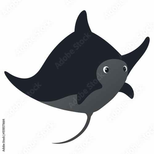 Vector art illustration of a marine stingray fish