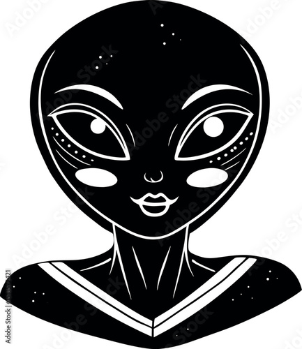 Alien Emoji With Blush Effect Vector Shallotte on white background