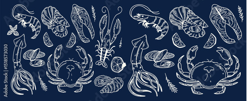Incredible Hand Drawn Seafood Vectors
