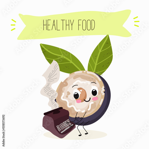jaboticaba fruit cute funny cheerful characters. Vector hand drawn  illistration.