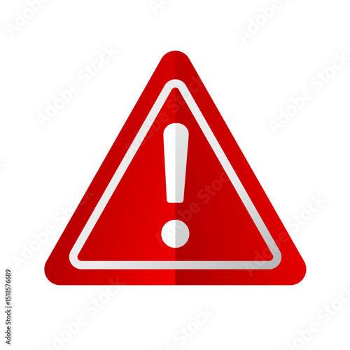 Red warning sign, caution exclamation mark – vector illustration