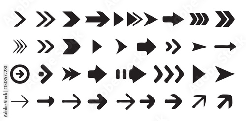 Arrows and Directions set thin and bold rounded icons