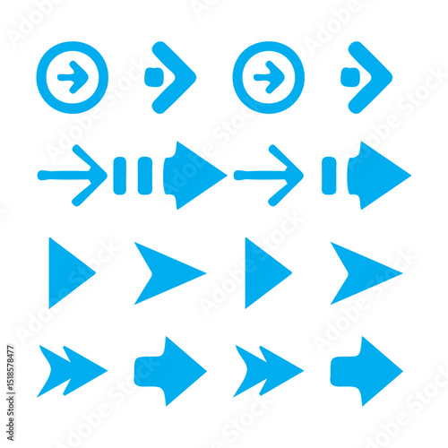 Arrows Bundle set with Flat Style icons