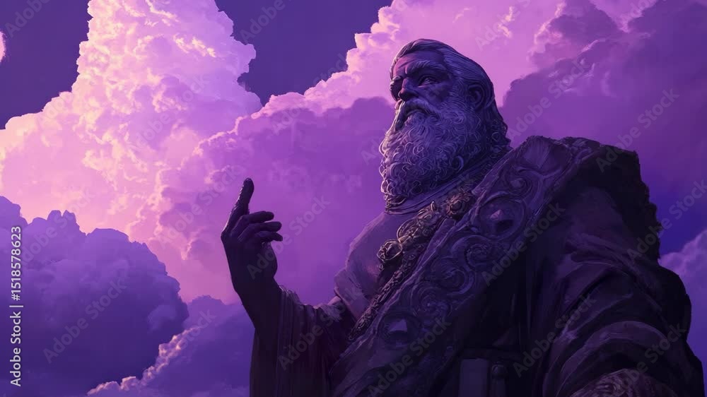 Mystic Man in Front of Purple Sky - Cinematic Video Mystic Man in Front of Purple Sky - Cinematic Video