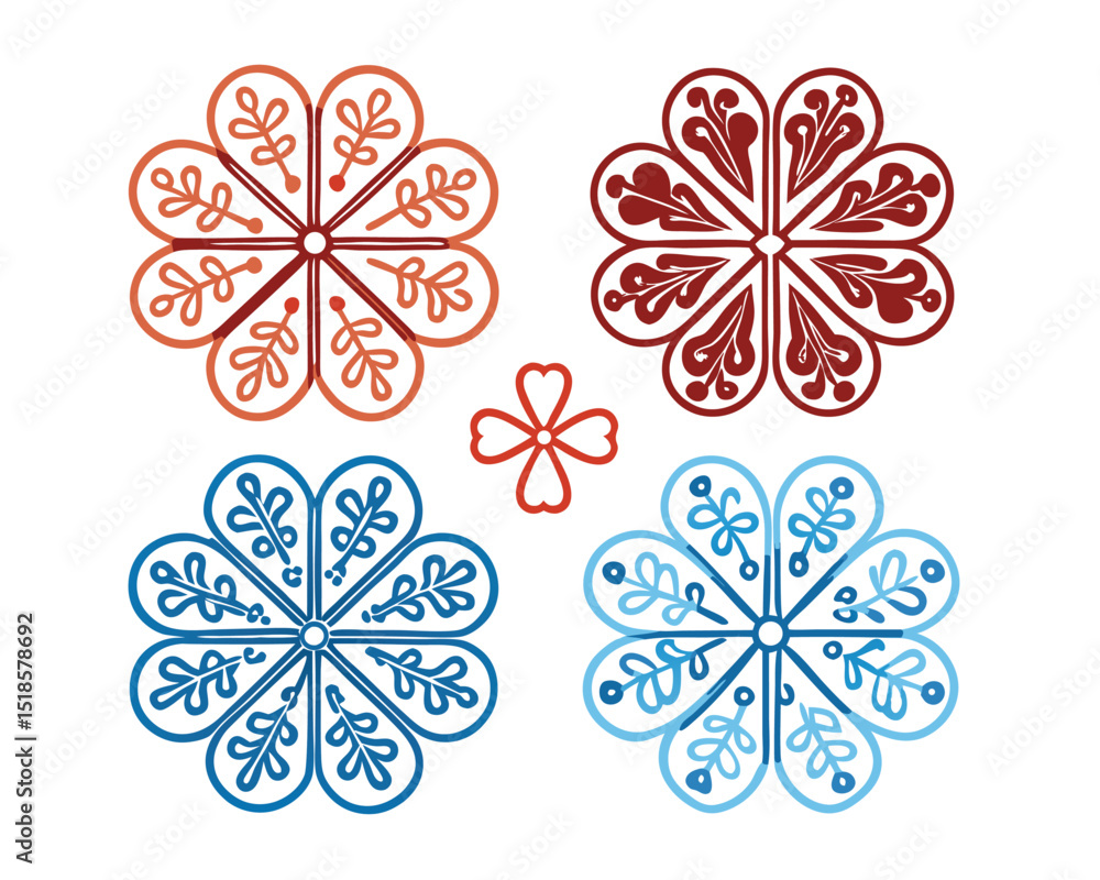 set of vector flowers set of vector flowers