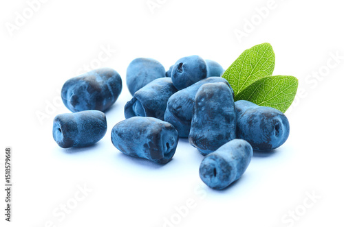 Honeysuckle berries on white background.