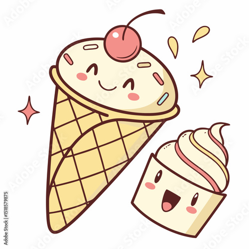 Adorable Kulfi Cartoon for Kids’ Menu or Sticker Design