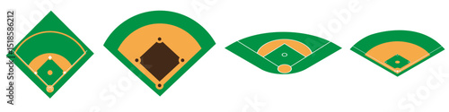 Baseball field icon vector set. Baseball illustration sign collection. Sport symbol or logo.