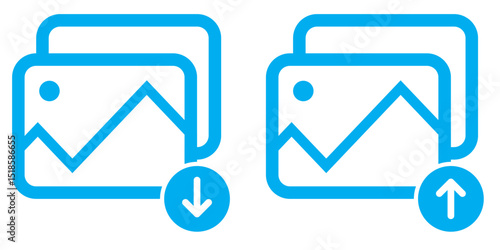 Images icon flat editable icon mark set. Photo gallery vector icon set. image or photo album symbol icon in black color set.