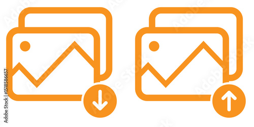 Images icon flat editable icon mark set. Photo gallery vector icon set. image or photo album symbol icon in black color set.