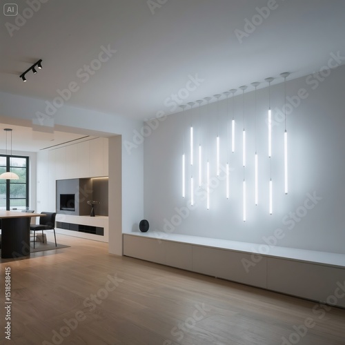 -White Light Installation in Modern Interior Space