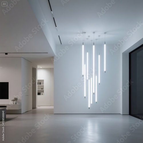-White Light Installation in Modern Interior Space