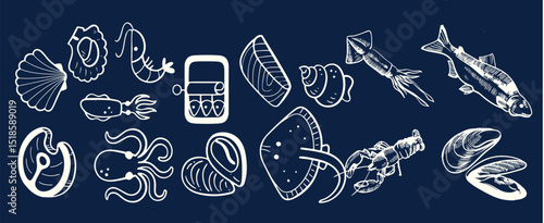 Incredible Hand Drawn Seafood Vectors