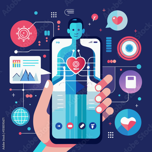 Digital Health App Interface Showing Personalized Wellness Data