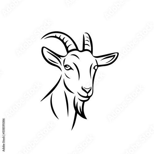goat illustration on white background