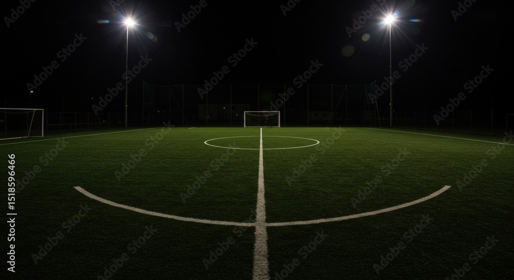Fototapeta premium Night Soccer Field with Artificial Turf